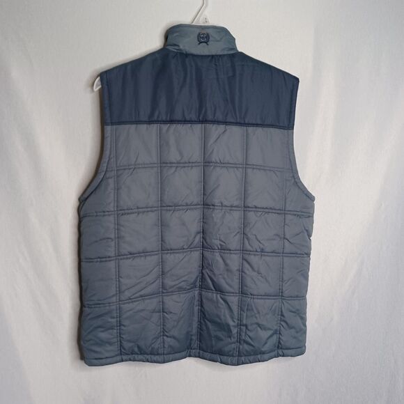 Cinch Vest Mens XL Blue Gray Quilted Puffer Fleece Lined Zip Western Outerwear - Picture 2 of 16